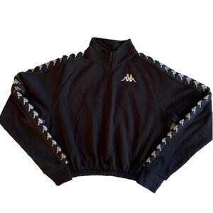 KAPPA Black sweatshirt crop top quarter zip. NWOT